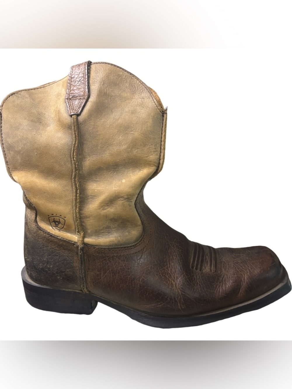 Ariat Men Rambler Western Boot Size 11 EE WIDE Brown Leather Square Toe Cowboy